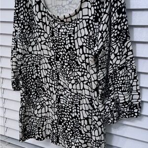 Kenar Black & White Abstract Print Blouse – Size L